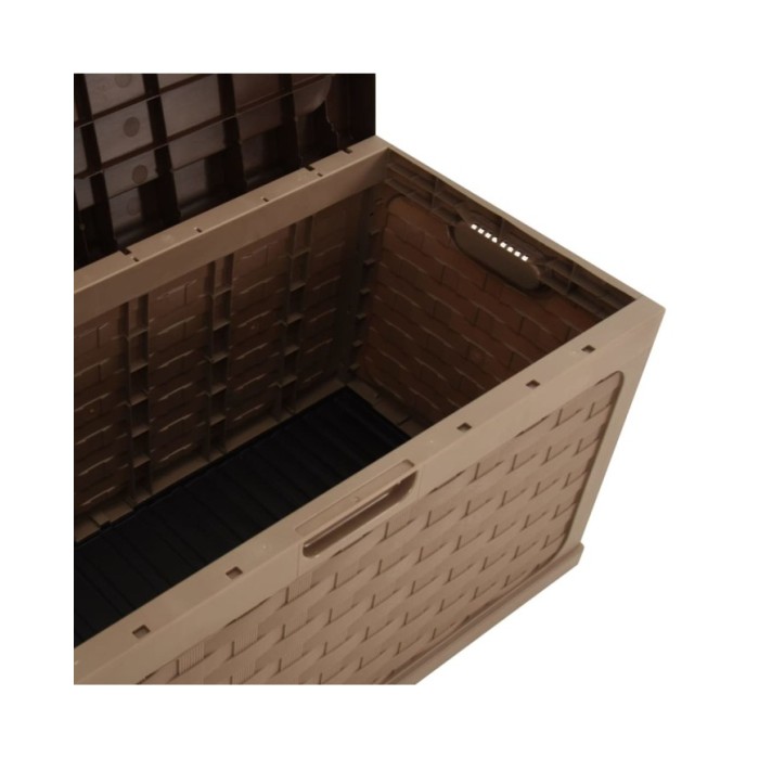 Boîte de rangement de jardin 335 L Moka-Chocolat PP Rotin
