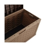 Boîte de rangement de jardin 335 L Moka-Chocolat PP Rotin