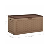 Boîte de rangement de jardin 335 L Moka-Chocolat PP Rotin