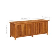 Boîte de rangement de jardin 150x50x58 cm Bois d'acacia solide