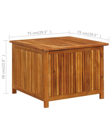 Boîte de rangement de jardin 75x75x58 cm Bois d'acacia solide