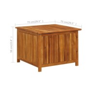 Boîte de rangement de jardin 75x75x58 cm Bois d'acacia solide