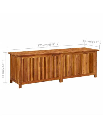 Boîte de rangement de jardin 175x50x58 cm Bois d'acacia solide