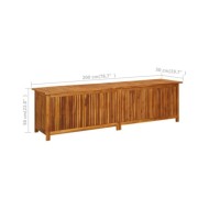 Boîte de rangement de jardin 200x50x58 cm Bois d'acacia solide
