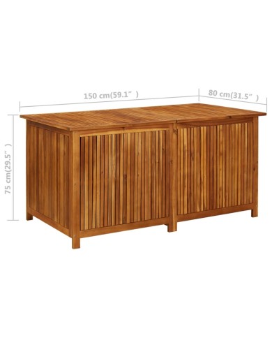 Boîte de rangement de jardin 150x80x75 cm Bois d'acacia solide