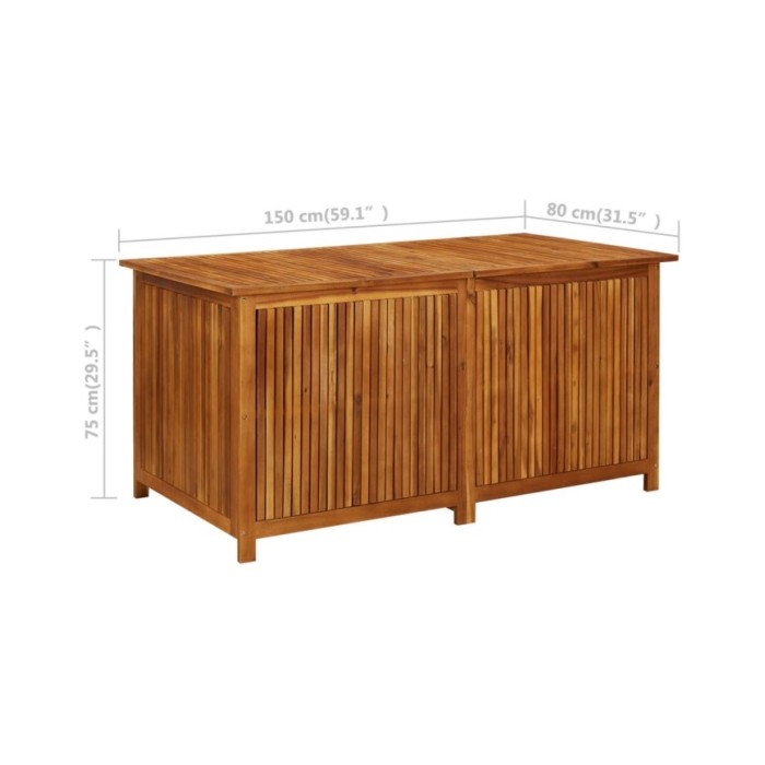 Boîte de rangement de jardin 150x80x75 cm Bois d'acacia solide