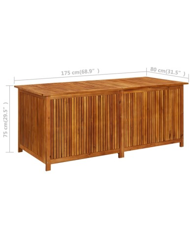 Boîte de rangement de jardin 175x80x75 cm Bois d'acacia solide