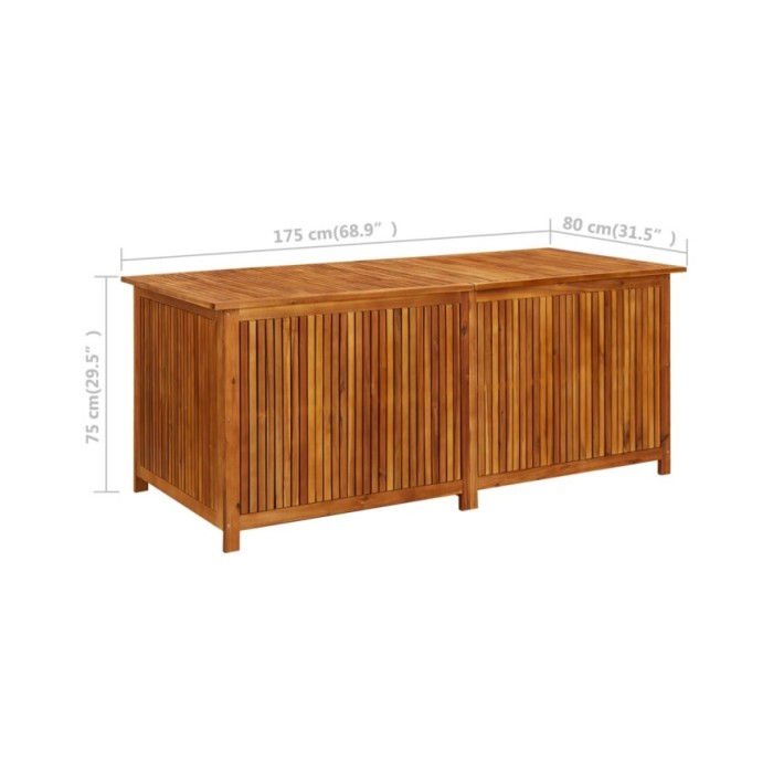 Boîte de rangement de jardin 175x80x75 cm Bois d'acacia solide
