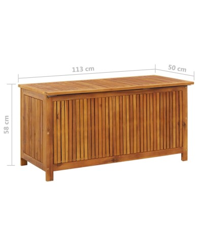 Boîte de rangement de jardin 113x50x58 cm Bois d'acacia solide