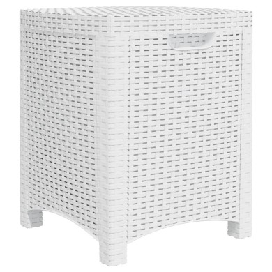 Boîte de rangement de jardin 39x39x46 cm Rotin PP Blanc