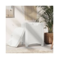 Boîte de rangement de jardin 39x39x46 cm Rotin PP Blanc