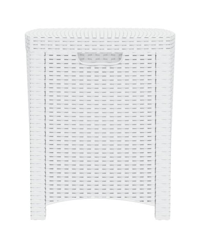 Boîte de rangement de jardin 39x39x46 cm Rotin PP Blanc