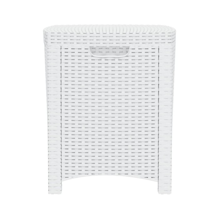 Boîte de rangement de jardin 39x39x46 cm Rotin PP Blanc