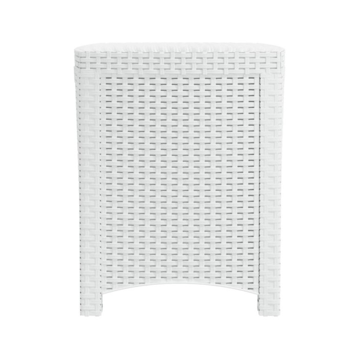 Boîte de rangement de jardin 39x39x46 cm Rotin PP Blanc