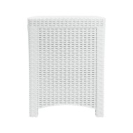 Boîte de rangement de jardin 39x39x46 cm Rotin PP Blanc