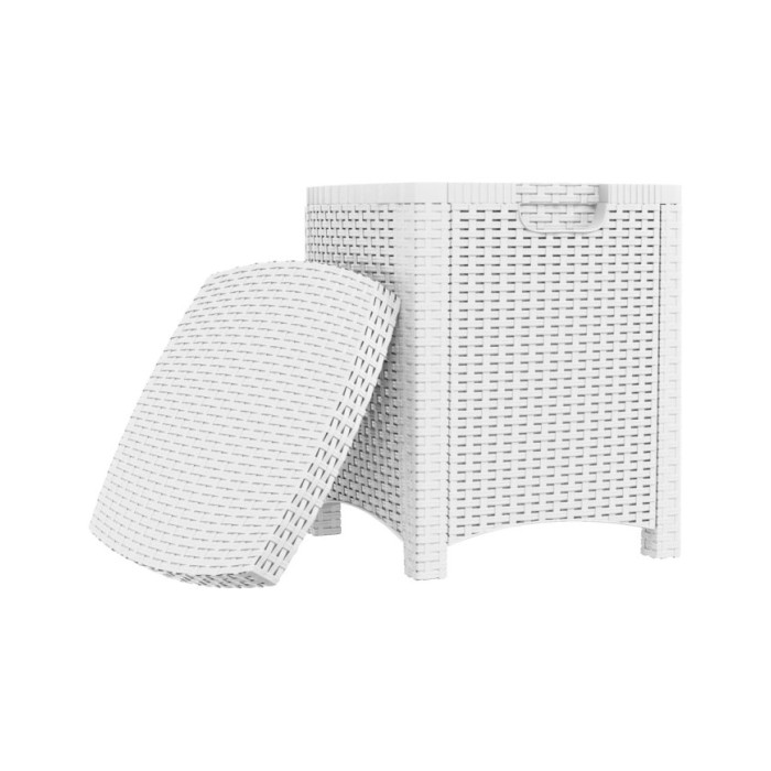 Boîte de rangement de jardin 39x39x46 cm Rotin PP Blanc