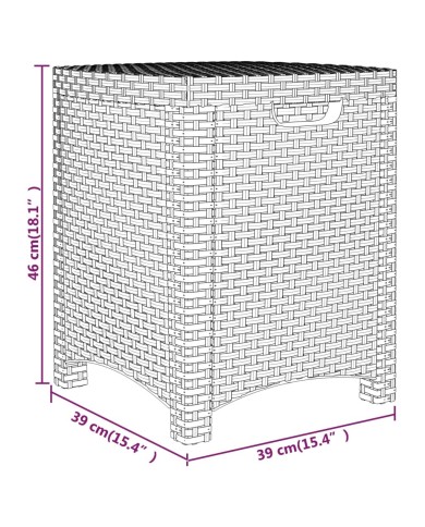 Boîte de rangement de jardin 39x39x46 cm Rotin PP Blanc