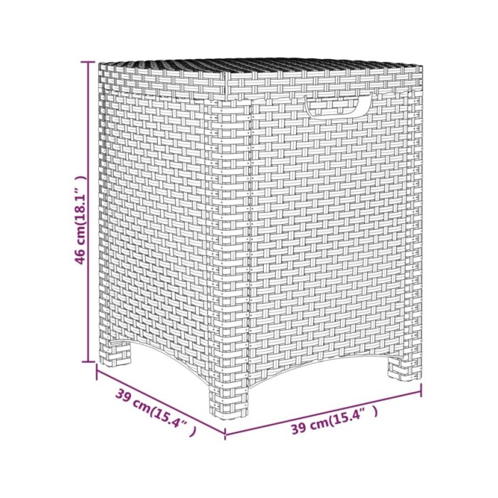 Boîte de rangement de jardin 39x39x46 cm Rotin PP Blanc