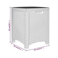 Boîte de rangement de jardin 39x39x46 cm Rotin PP Blanc