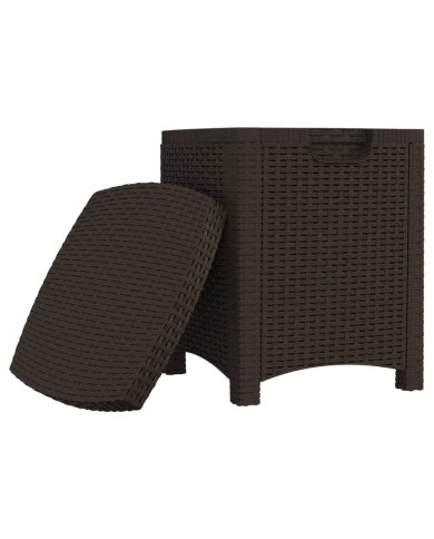 Boîte de rangement de jardin 39x39x46 cm Rotin PP Marron
