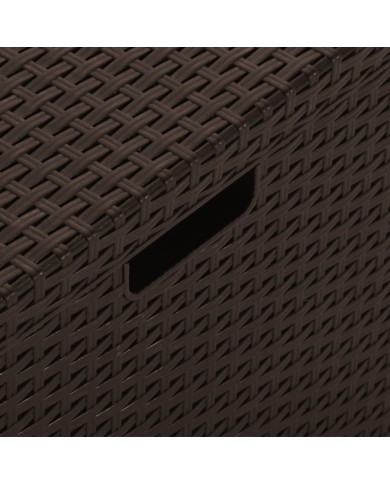 Boîte de rangement de jardin 39x39x46 cm Rotin PP Marron