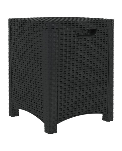 Boîte de rangement de jardin 39x39x46 cm Rotin PP Graphite