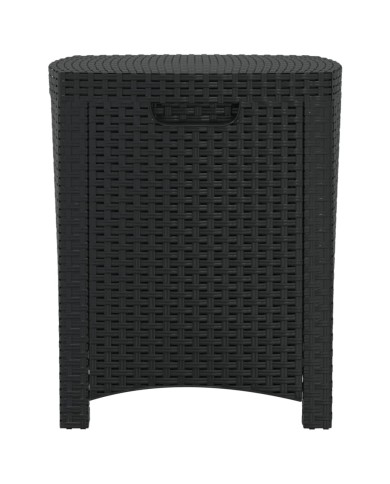 Boîte de rangement de jardin 39x39x46 cm Rotin PP Graphite