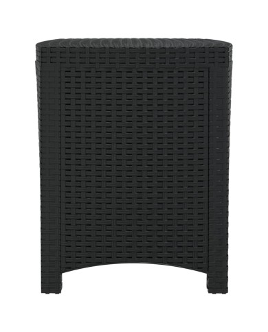 Boîte de rangement de jardin 39x39x46 cm Rotin PP Graphite