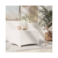 Boîte de rangement de jardin 60x54x41 cm Rotin PP Blanc