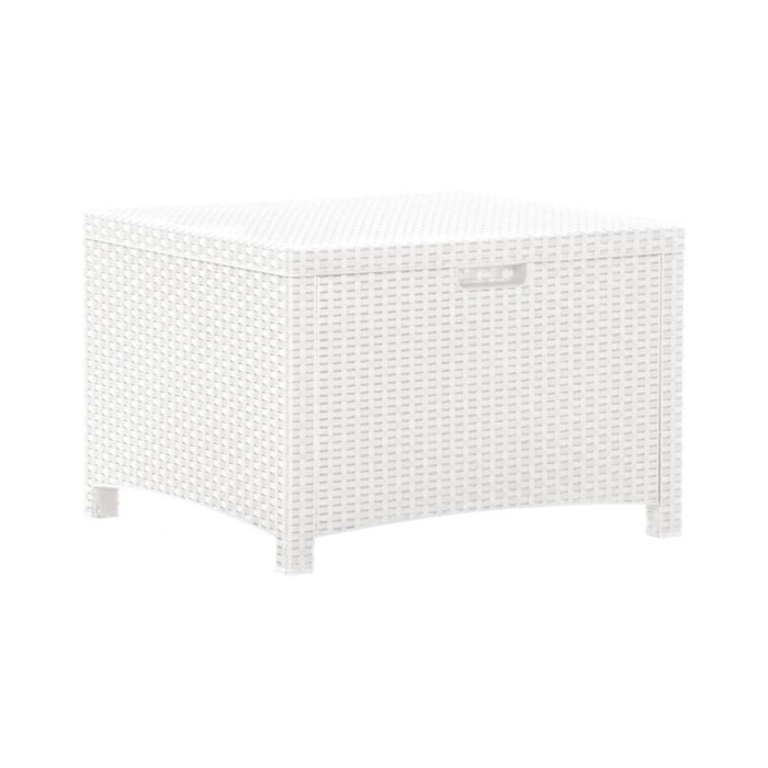 Boîte de rangement de jardin 60x54x41 cm Rotin PP Blanc