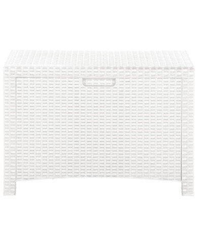 Boîte de rangement de jardin 60x54x41 cm Rotin PP Blanc