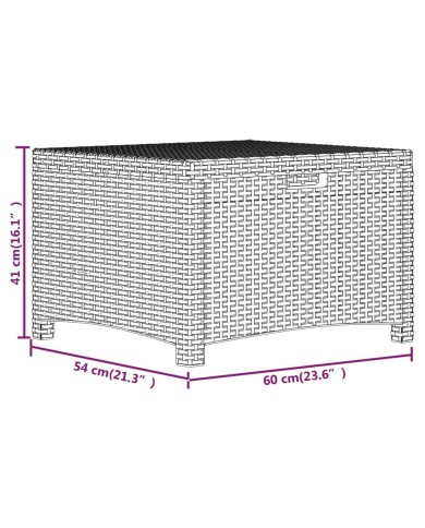 Boîte de rangement de jardin 60x54x41 cm Rotin PP Blanc