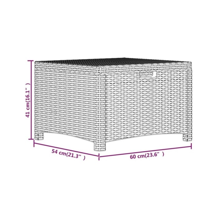 Boîte de rangement de jardin 60x54x41 cm Rotin PP Blanc