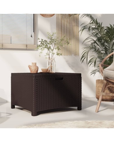Boîte de rangement de jardin 60x54x41 cm Rotin PP Marron