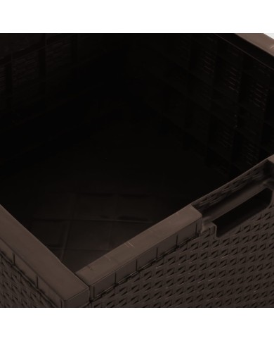 Boîte de rangement de jardin 60x54x41 cm Rotin PP Marron