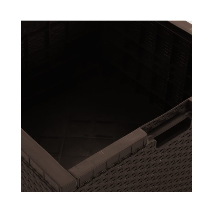 Boîte de rangement de jardin 60x54x41 cm Rotin PP Marron