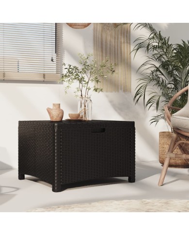 Boîte de rangement de jardin 60x54x41 cm Rotin PP Graphite