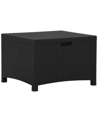 Boîte de rangement de jardin 60x54x41 cm Rotin PP Graphite