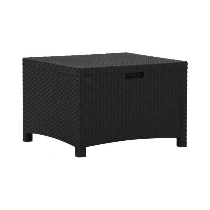 Boîte de rangement de jardin 60x54x41 cm Rotin PP Graphite