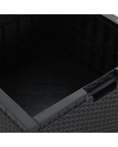 Boîte de rangement de jardin 60x54x41 cm Rotin PP Graphite