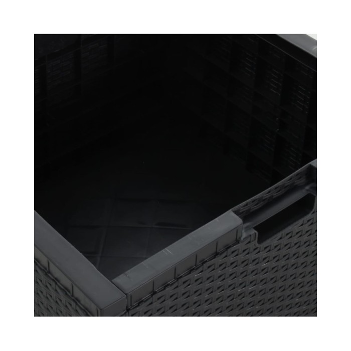 Boîte de rangement de jardin 60x54x41 cm Rotin PP Graphite