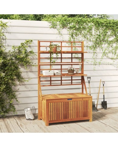 Boîte de rangement avec treillis 99x50x160 cm Acacia massif