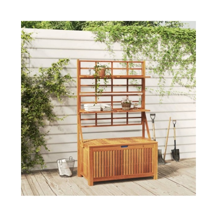 Boîte de rangement avec treillis 99x50x160 cm Acacia massif