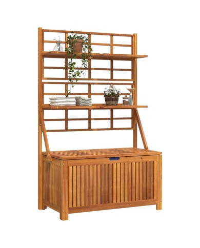Boîte de rangement avec treillis 99x50x160 cm Acacia massif