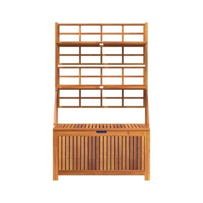 Boîte de rangement avec treillis 99x50x160 cm Acacia massif