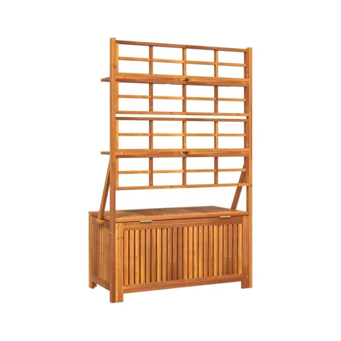 Boîte de rangement avec treillis 99x50x160 cm Acacia massif