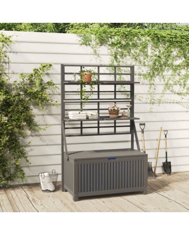 Boîte de rangement et treillis Gris 99x50x160 cm Acacia massif