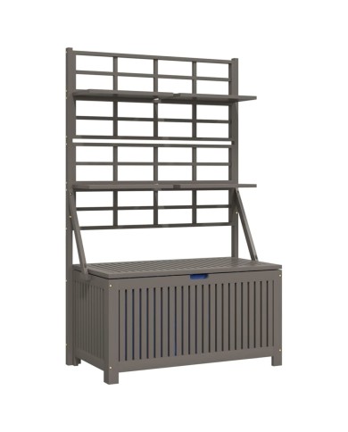 Boîte de rangement et treillis Gris 99x50x160 cm Acacia massif