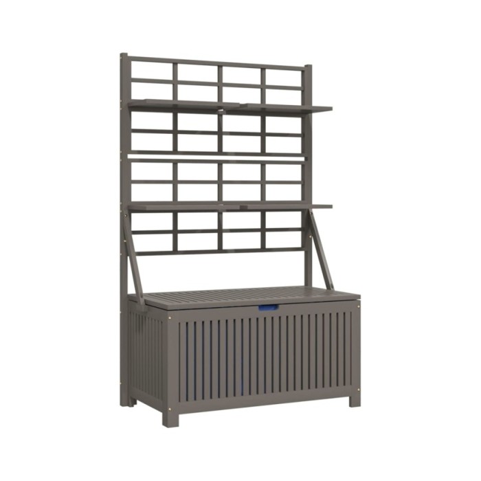 Boîte de rangement et treillis Gris 99x50x160 cm Acacia massif