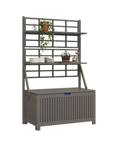 Boîte de rangement et treillis Gris 99x50x160 cm Acacia massif